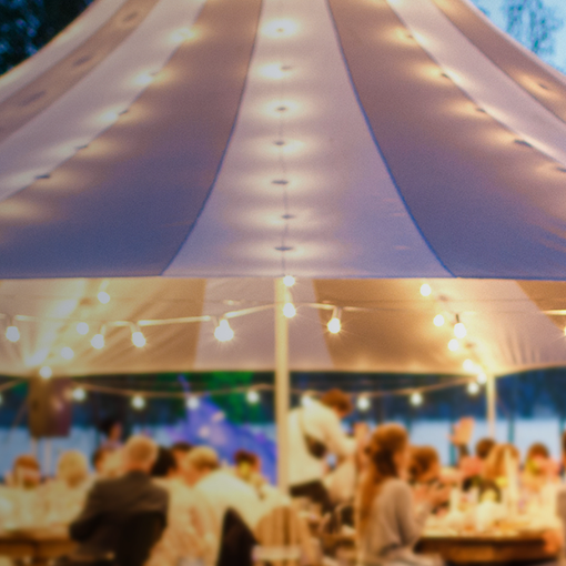 Reception under party tent
